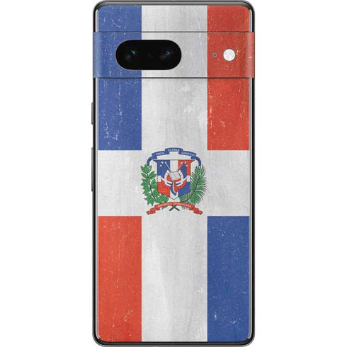 Dominican Republic Flag Distressed Pixel Skins